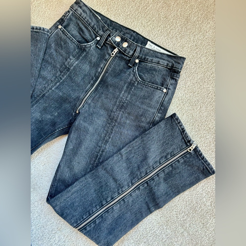 RAG&BONE BLACK BAIN IVER PANT JEANS size 26 - Picture 3 of 8